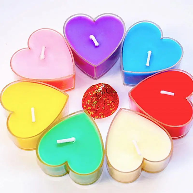 Valentines Day Soy Wax Refined Heart-shaped Scented Candle With Pvc Box