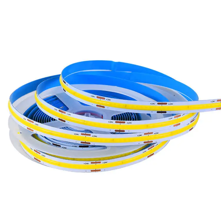 High Efficiency Dc12v 24v Ip20 Non-waterproof Cob 528 Chip Led Strip Light 130lumen/W 3oz COB LED Strip 5 years warranty