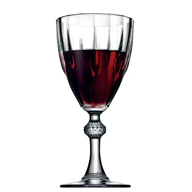 Wholesale european wine goblet for club wedding deco crystal giant embossed red wine cup Highball Glassware