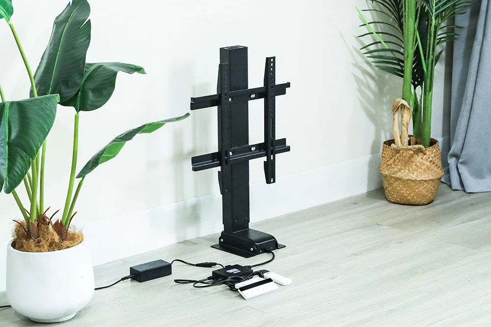 Modern TV Lift Mechanism Motorized Metal Height Adjustable Remote Control TV Stands For Meeting Room