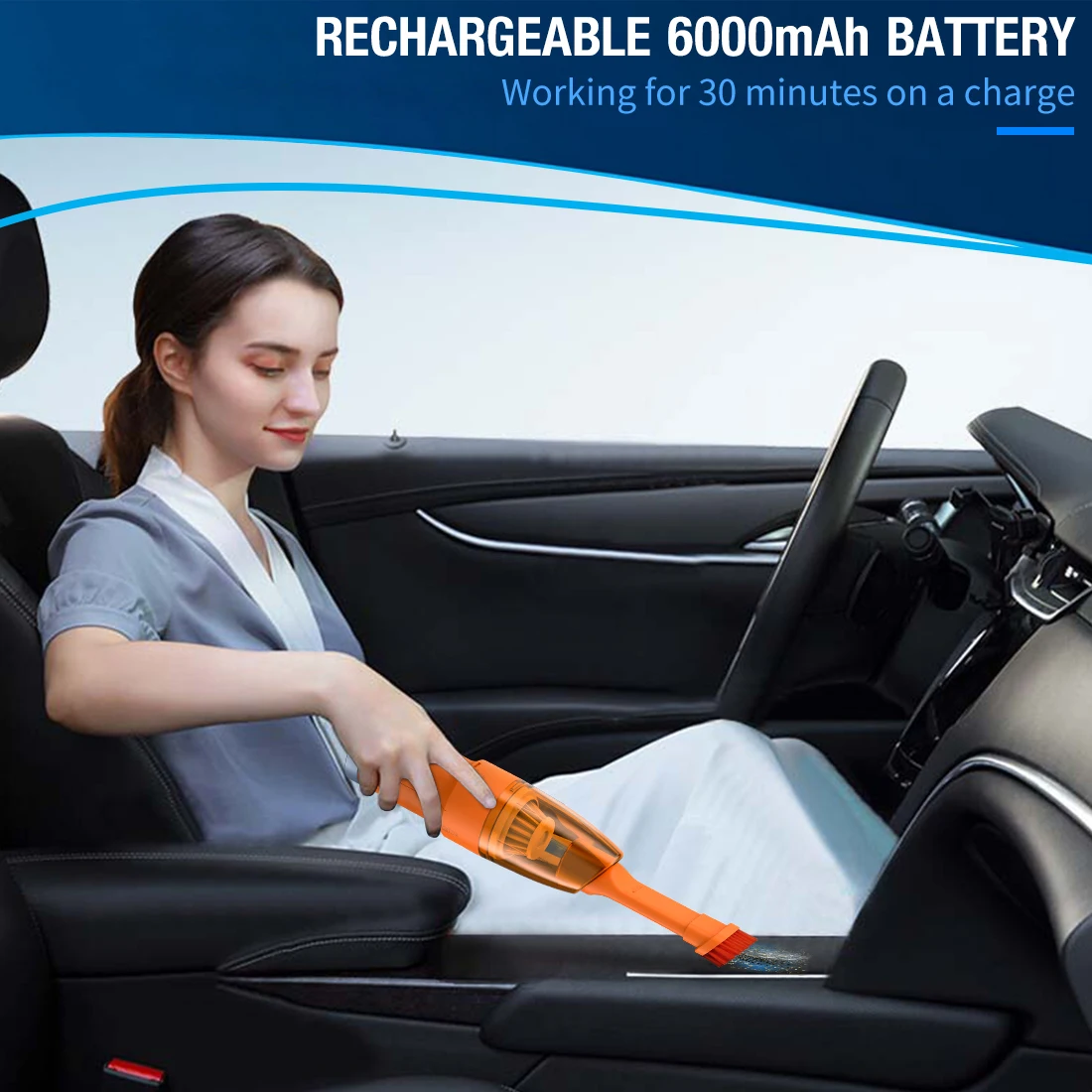 OPOLAR 6000mAh Cordless Car Vacuum Cleaner Air Duster & 2-in-1 Electric Compressed Blower for Computer