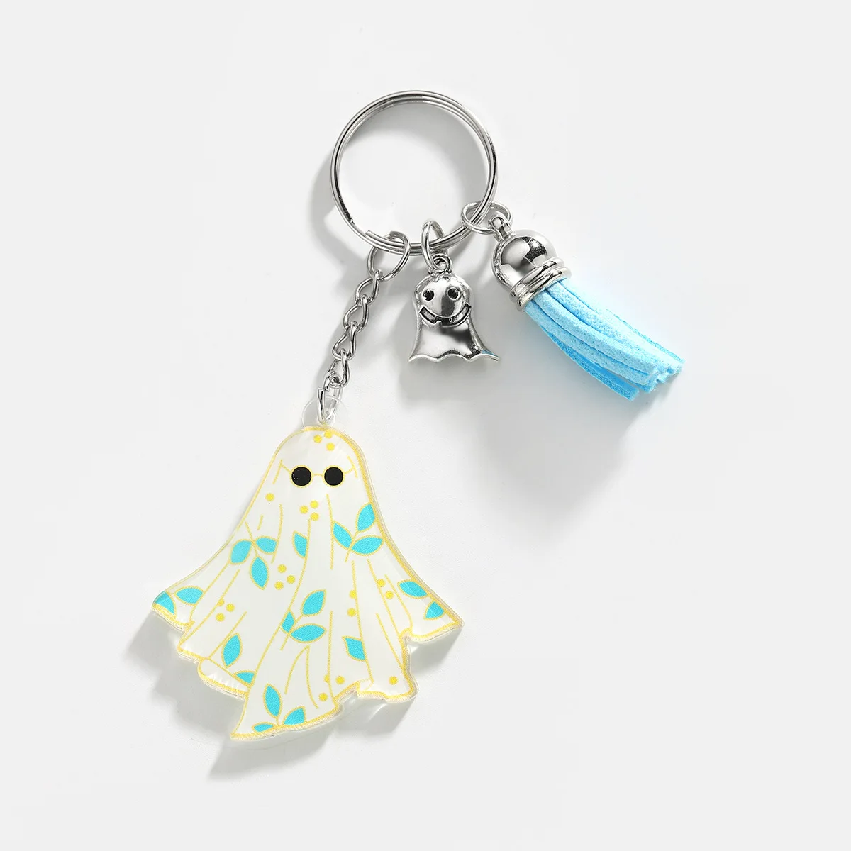 Maple Leaf Ghost Halloween spooky keychain gift for men and women