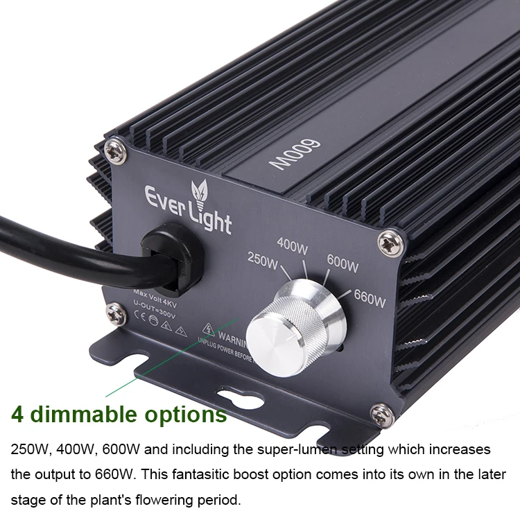 EU Market 600W HPS MH Hydroponics Ballast 600W Grow Light With Reflector and Bulb