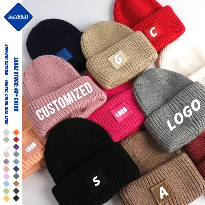 Wholesale Unisex Adult Kids Beanies Knitted Beanie Winter Hat Custom Beanie Hats