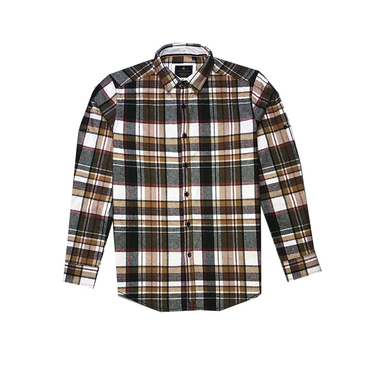 
Model Number 3YA1922A Wholesale Long Sleeve Good Quality 100% Cotton Checked Shirt For Adult 