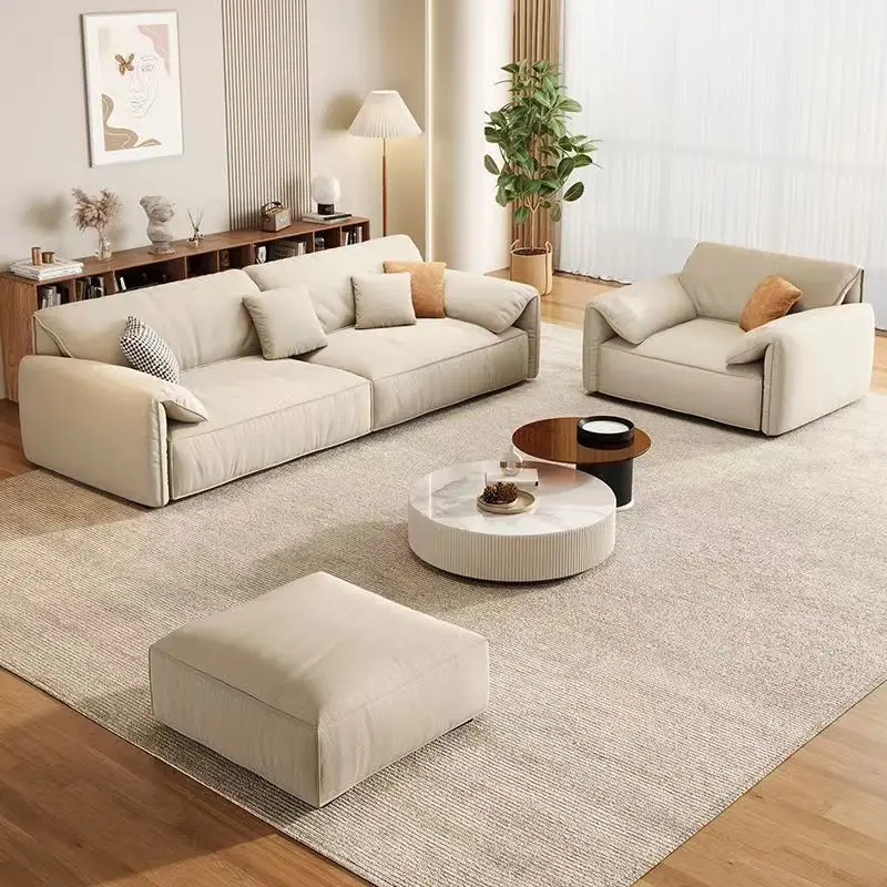china Factory Outlet sofa micro velvet creamy white oversized velvet sofa velvet living room sofas