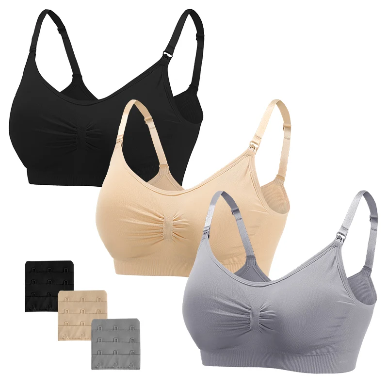 Breastfeeding Pregnancy Bra Plus Size Seamless Wireless Bra Postpartum Maternity Front Open Nursing Bra for Pregnant Womens