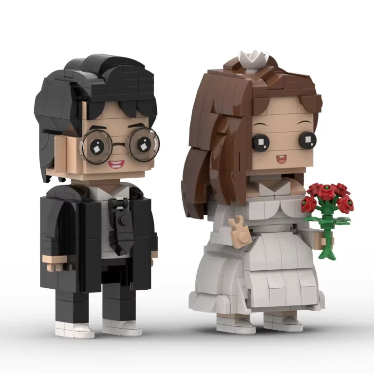 Jizai 2024 Custom Brick Figure Wedding Gift Building Block Sets coming-of-age ceremony Plastic 3D cartoon brick