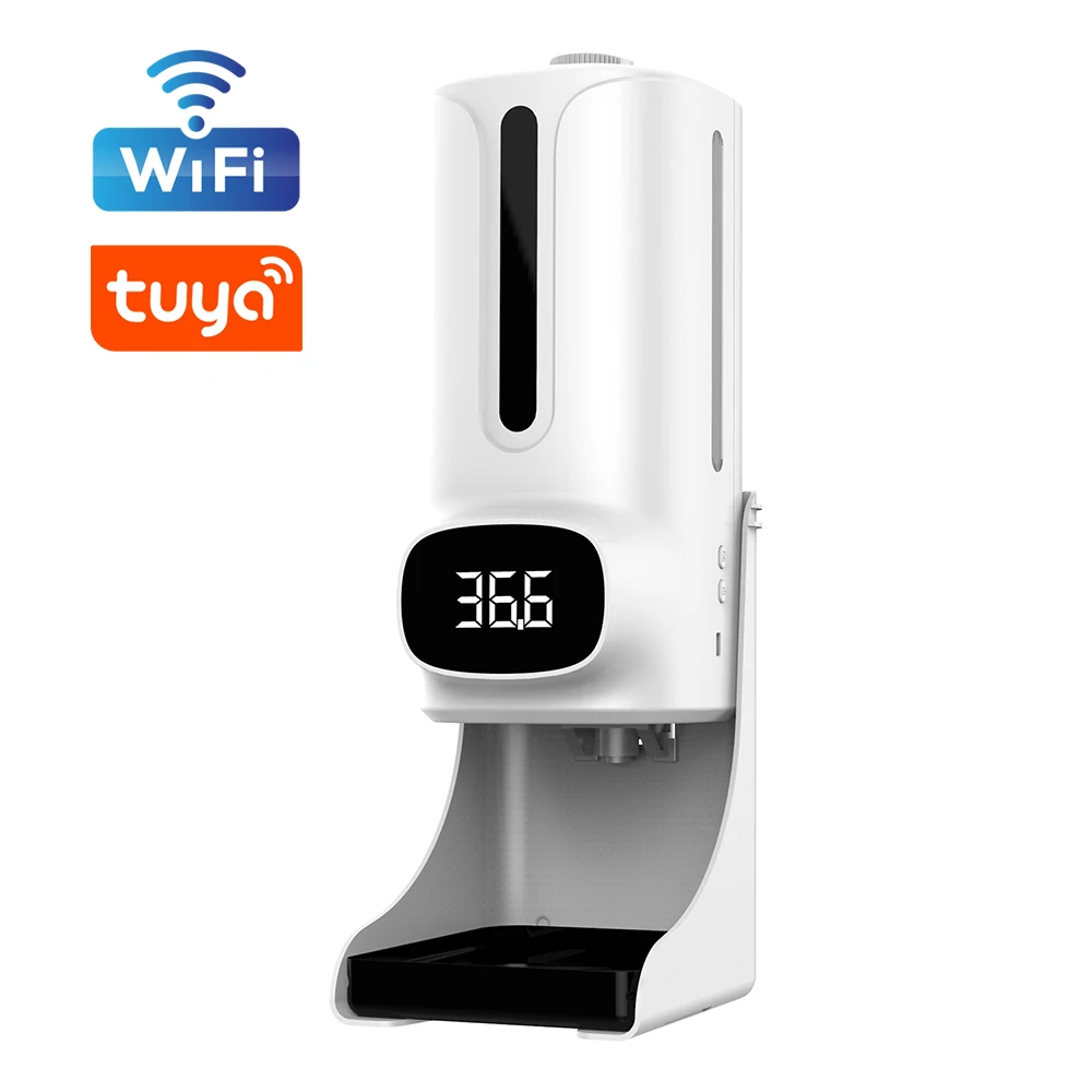 K9 pro plus digital WIFI high accuracy temperature hand automatic sanitizer APP control range alcohol soap dispenser thermometer