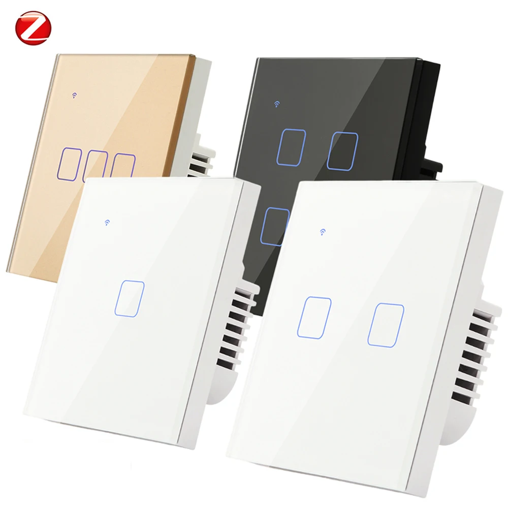 
IOT Smart Home Google Alexa Voice Smart Wifi Tuya ZigBee Remote Wall Light Touch Switch EU UK 1 2 3 4 Gang 1 2 Way 