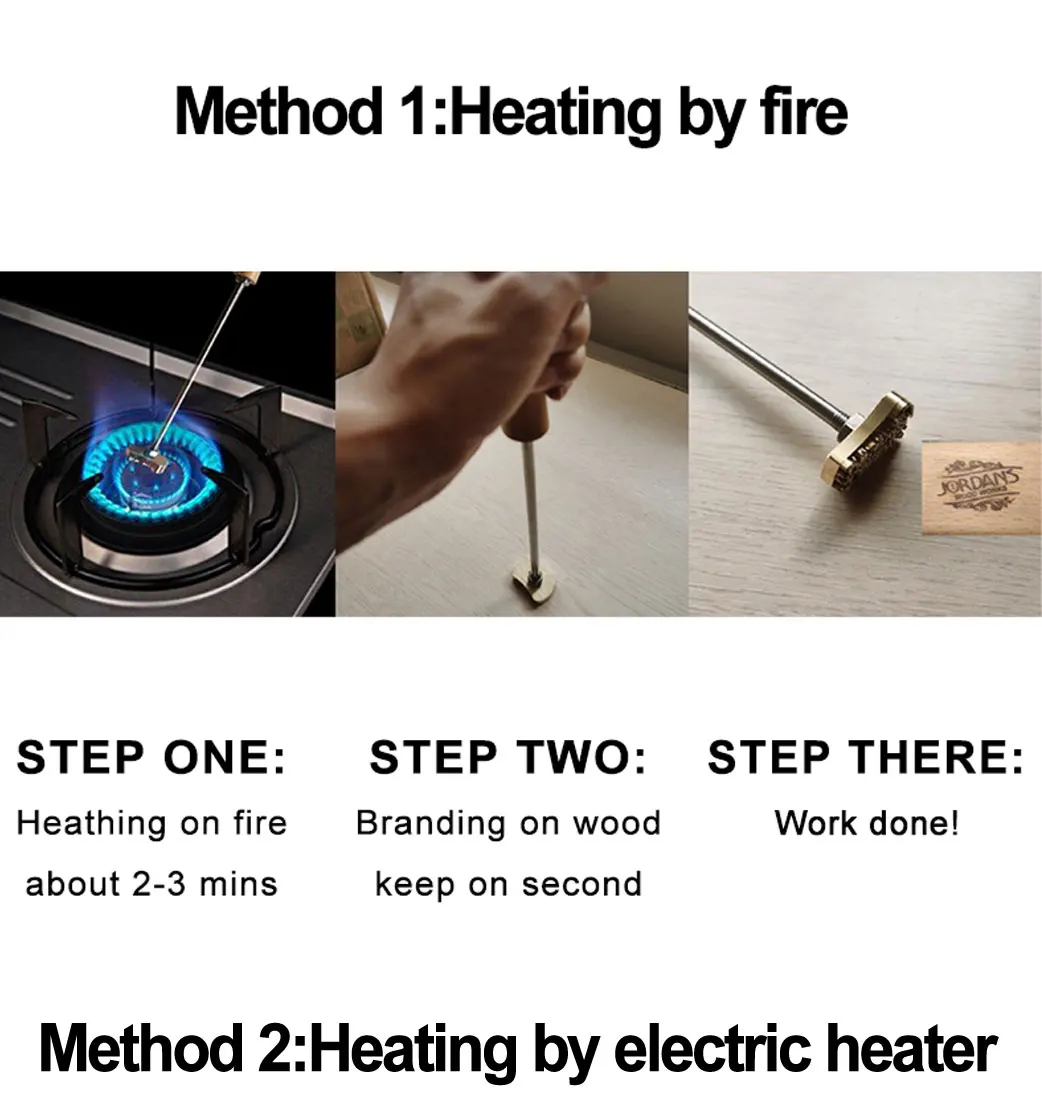 8mm Heating Emboss Mold Carving Stamp Electric Wood Burning Branding Iron