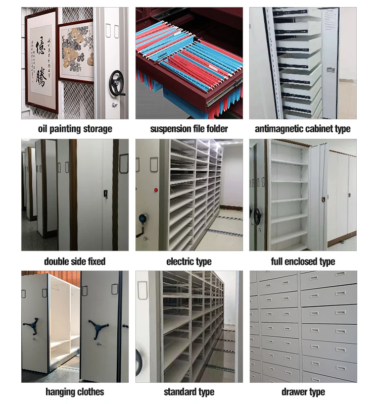 Archive Mobile Shelving System Cabinet For Bank Hospital Mechanical Mobile Racking System