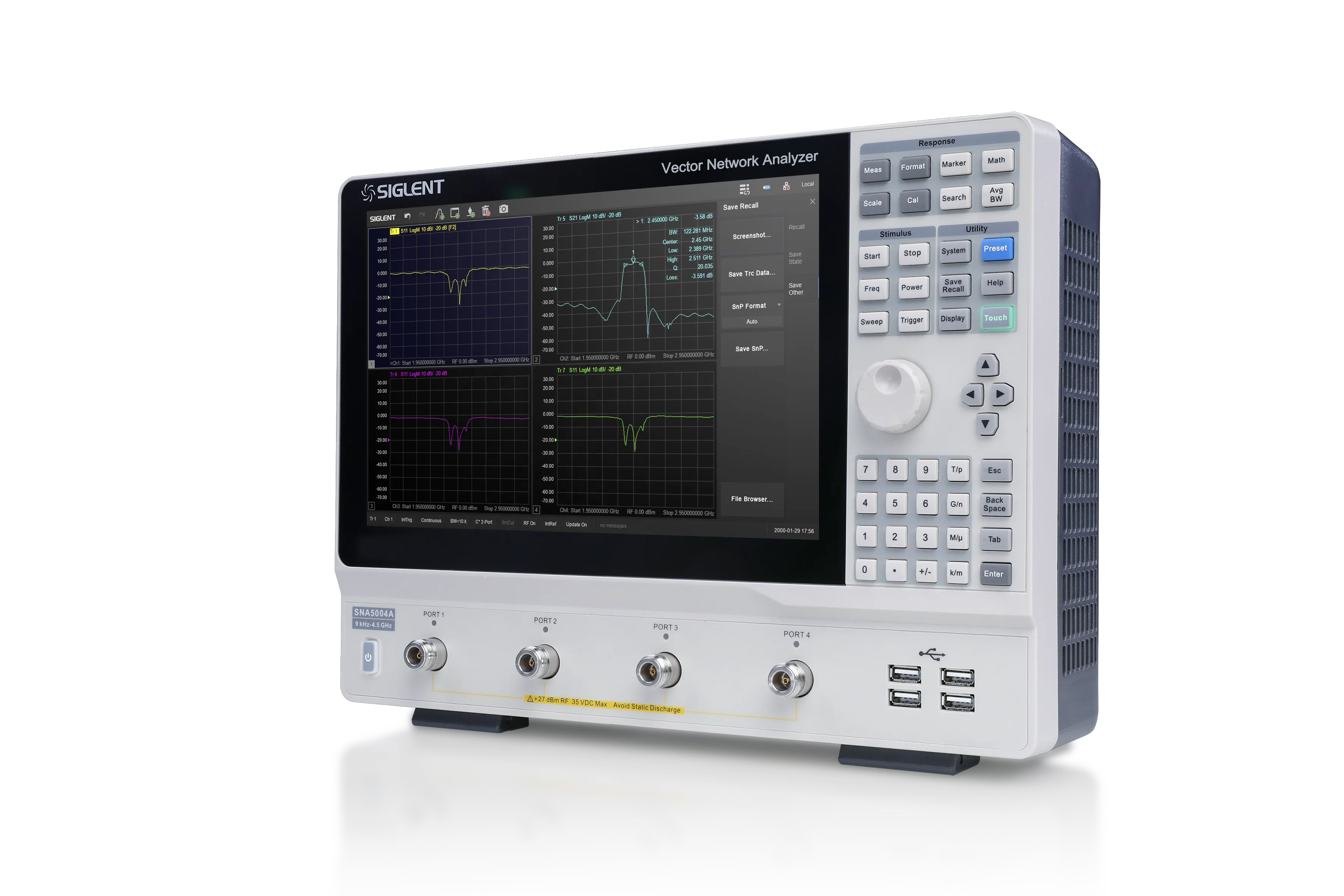 Siglent SNA5004A Vector Network Analyzer Frequency range: 9 kHz ~ 4.5 GHz  Four-ports