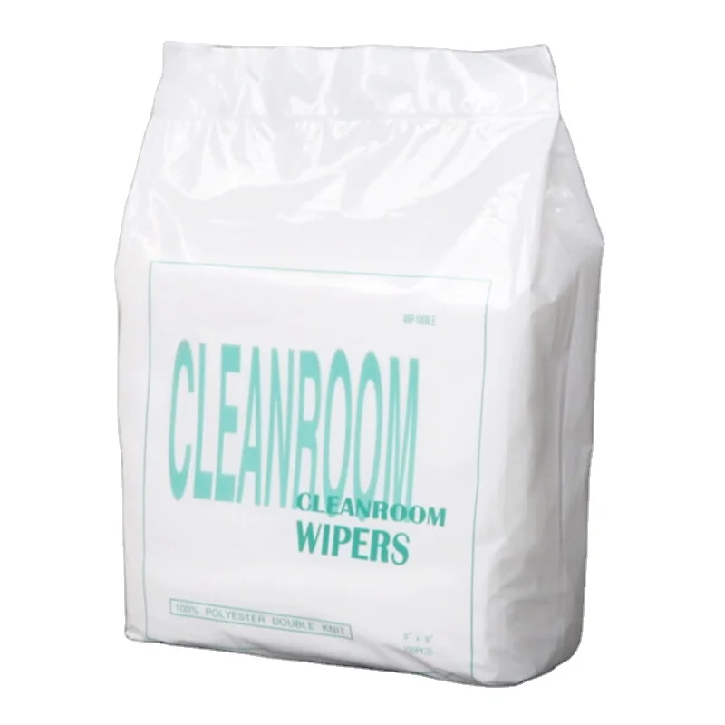 Hot Selling 9*9inch 225*225MM 100pcs Standard Size Lint Free Wipes 100% Polyester Microfiber Cleanroom Wipers