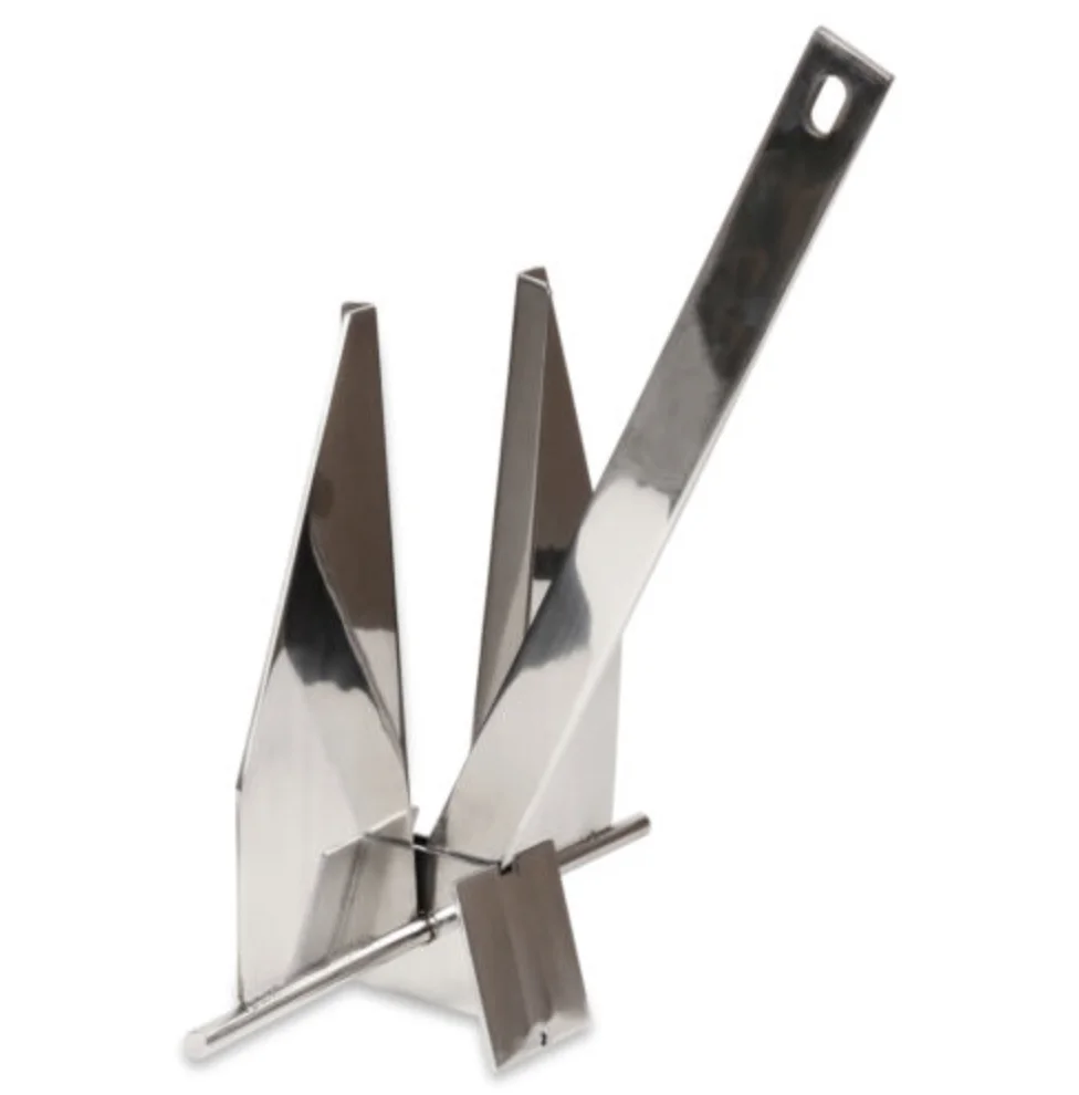Boat Marine 316 Stainless Steel Folding  Bruce Plough Danforth Type Anchor Grapnel From Isure Marine Made In China