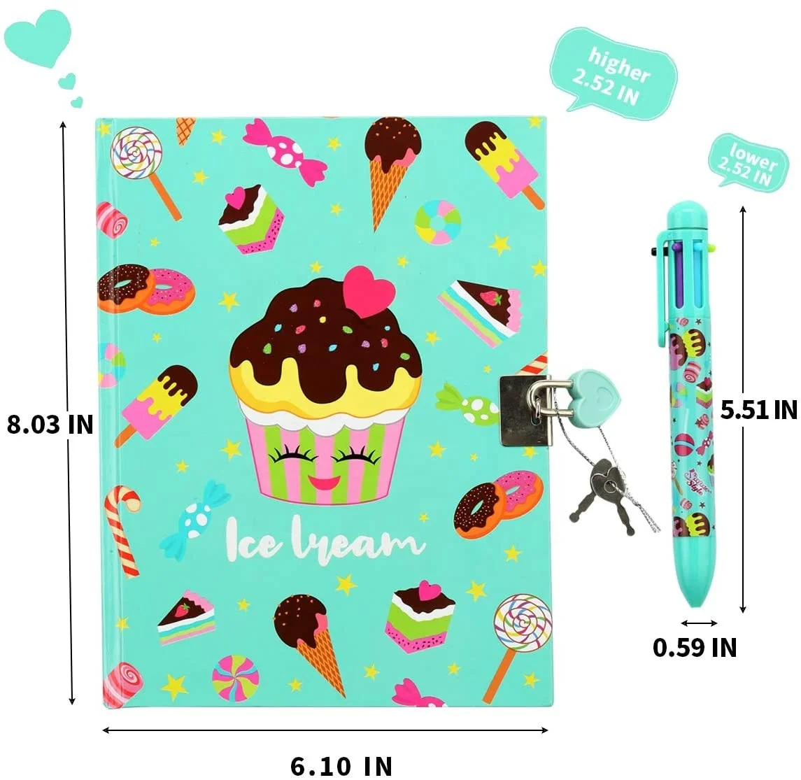 Секретный дневник, журнал с замком и ключом, блокнот в твердой обложке для письма и рисования с ручкой для детей, набор канцелярских принадлежностей