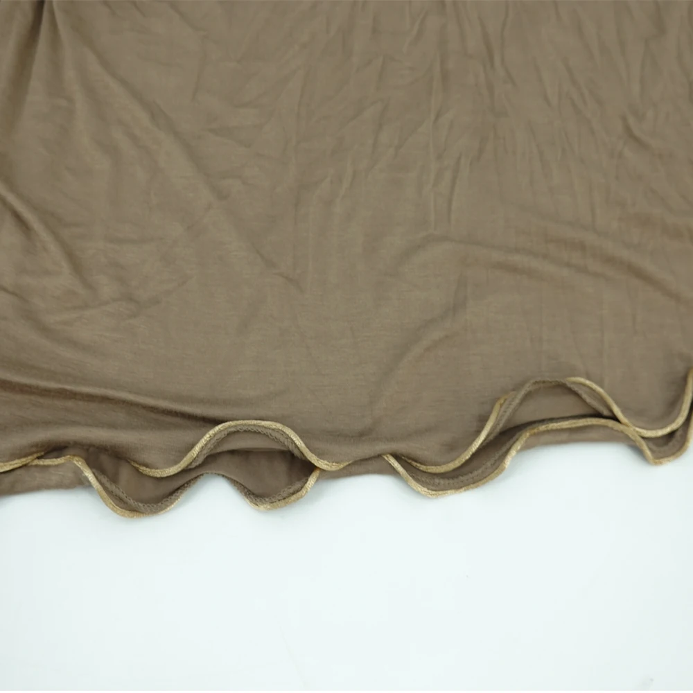 Netherlands Classic mix color rope  jersey scarf Stretchy Hijab Plain Head Scarves gold rope with Jersey Cotton Hijab