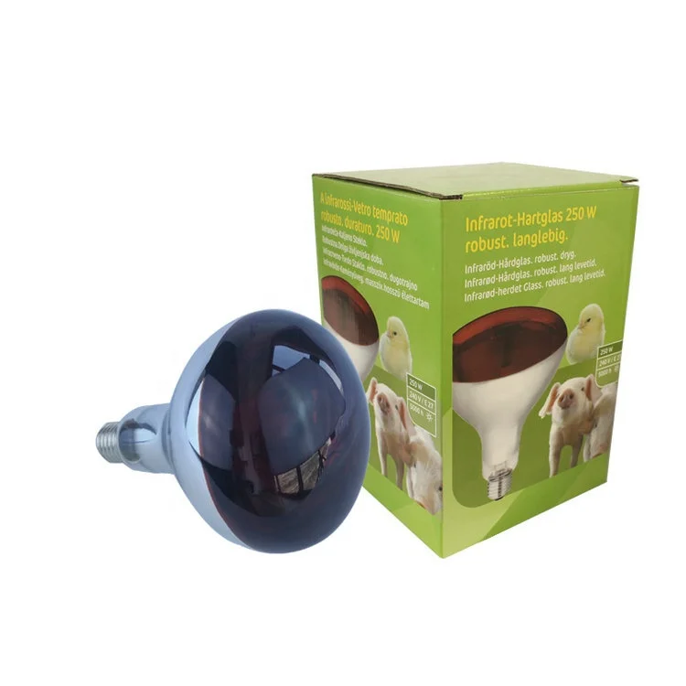 High quality farm heater waterproof infrared heat lamp bulb 175W pig poultry Animal growing Heat Lamp For Chick and swine farms