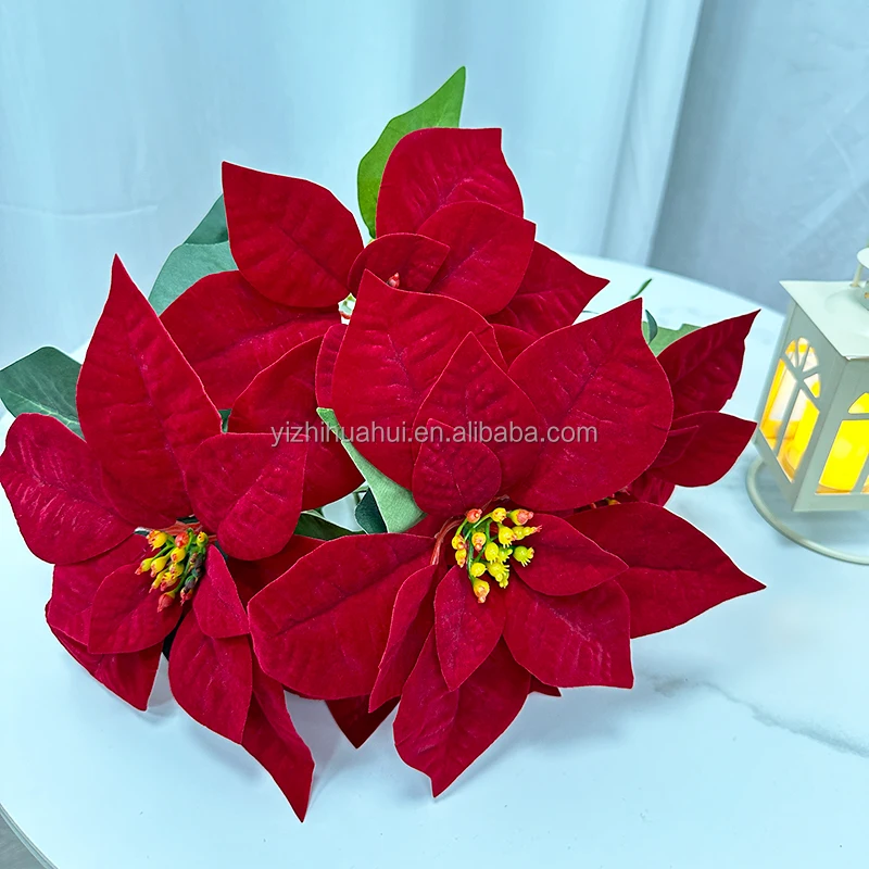 wholesale simulation christmas decorative artificial flowers in the living room and other christmas decorations