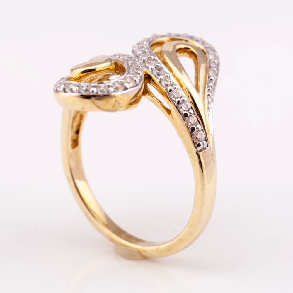 Latest Style High Quality Ring R-10500 18K Yellow Gold Real Gold Diamond Rings from Thailand Factory