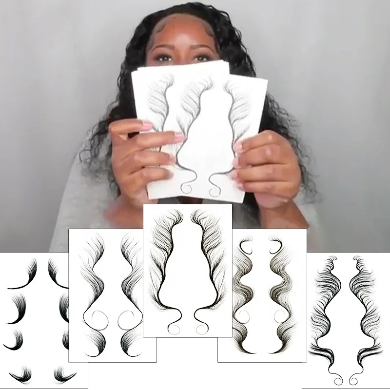 2021 New Temporary waterproof Tattoo Sticker The Seriously Real Baby Hairs for Hairline Sticker baby hair edge tatoo sticker