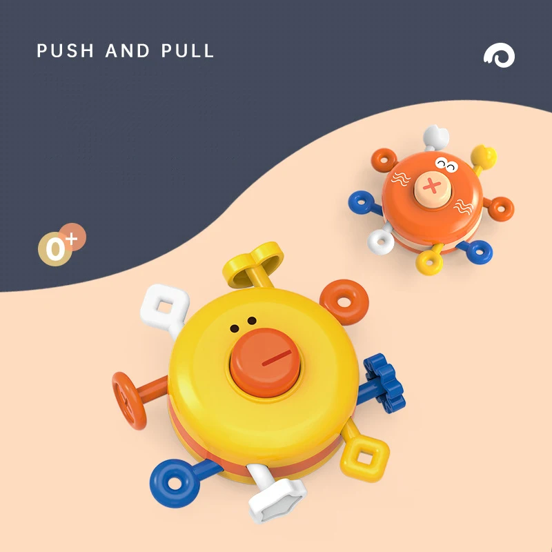 New Design Baby early educational activity cube with BB sound finger exercise push pull finger game toy