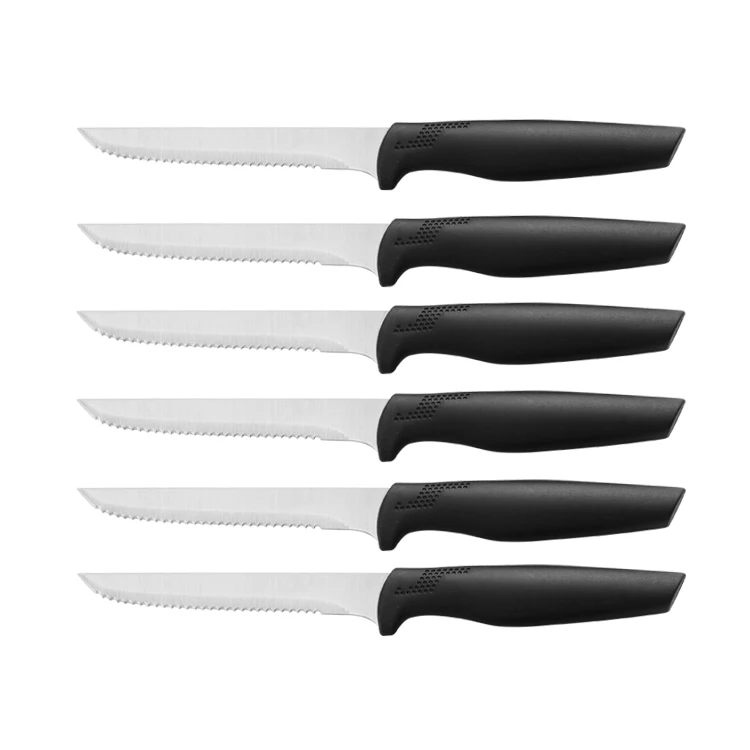 6pcs kitchen tools stainless steel steak kitchen knives set with PP handle
