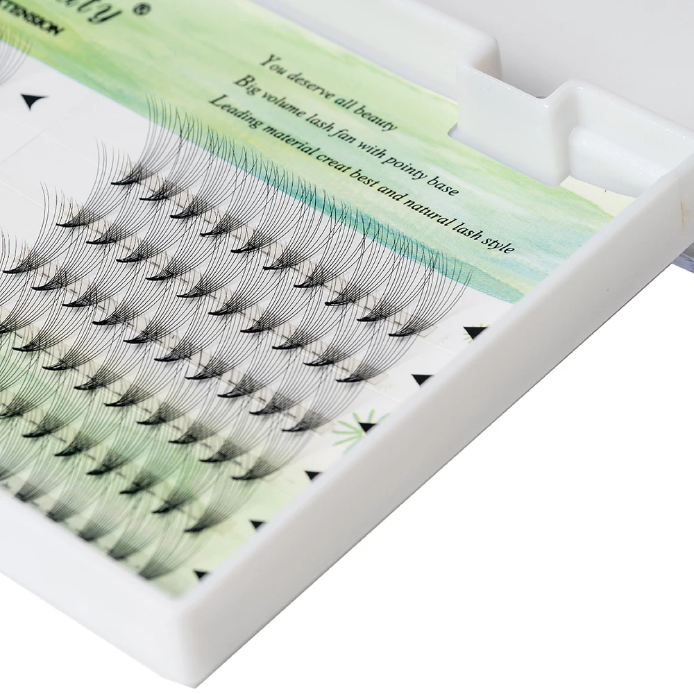 Dark Black Premade Volume Lash Extensions Oem Russian Premade Volume Fans And Pre Made Fans Eyelash Extensions