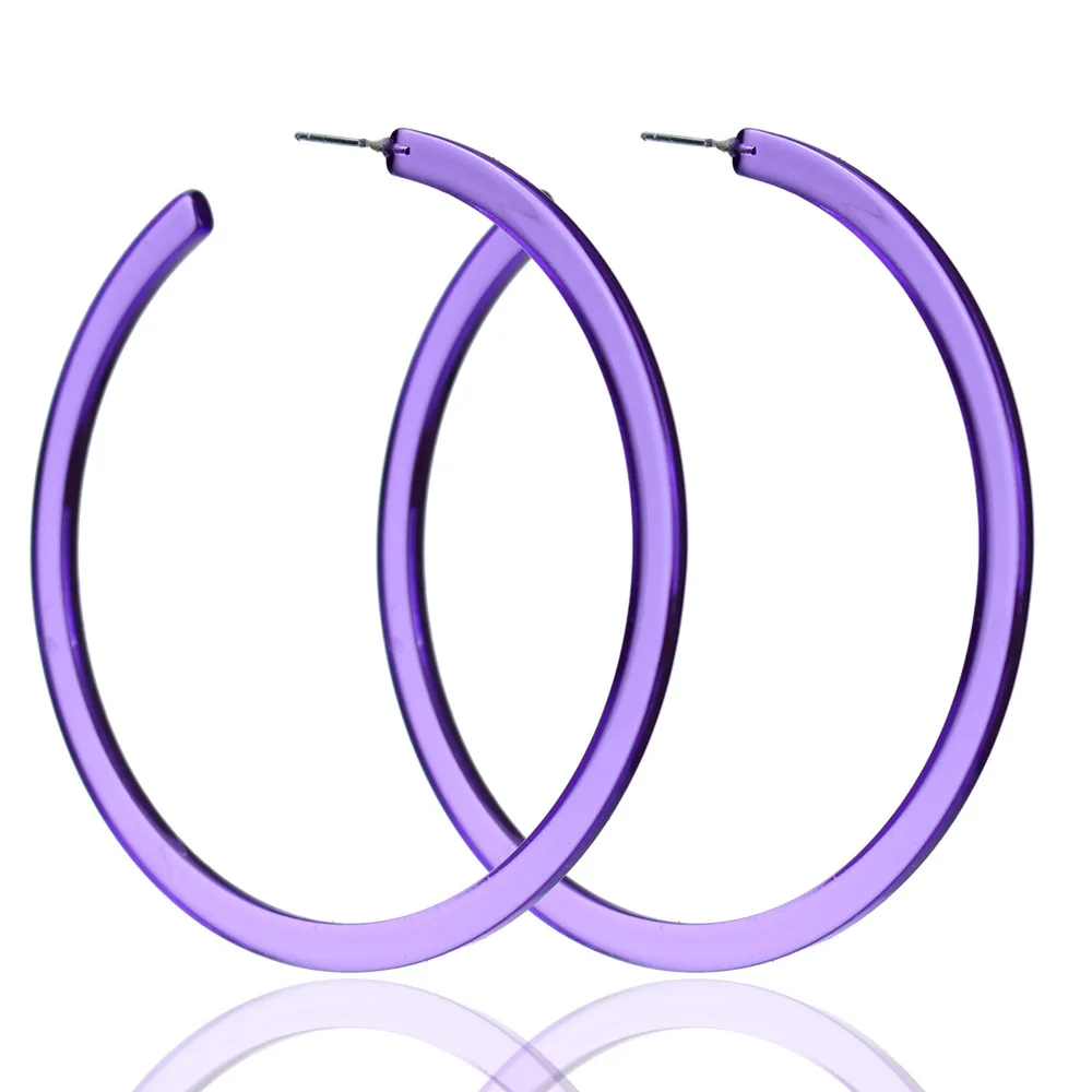 Summer Acrylic Hoop Earring Neon Color Large Earring Hoops