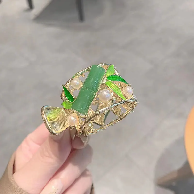 wholesale trendy colorful various flower crown glass jade sparkling gleaming Hair claw clamp hairpin shark clip women ladies