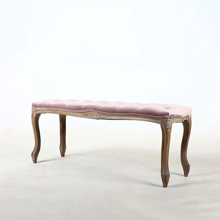 Китайский удобный резиновый деревянный Ksf25025 розовый бархат антикварная деревянная скамейка