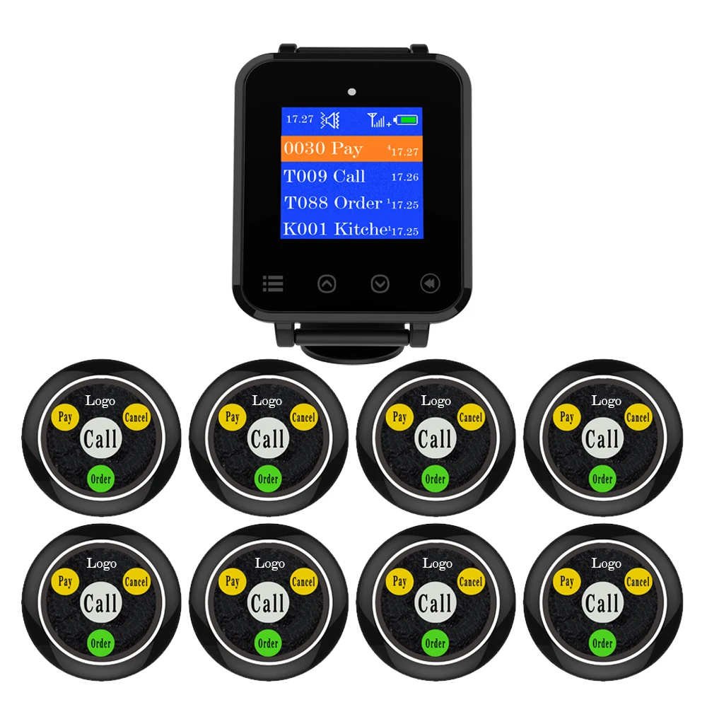 Система вызова Artom для ресторана, кафе, гостиницы, номера, умные беспроводные наручные часы, пейджер, приемник с кнопками вызова