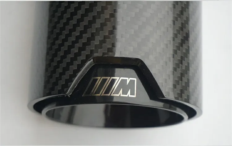 Auto Carbon Fiber Black Rear Bumper Tailpipe H Type Exhaust Tips For BMW Cars