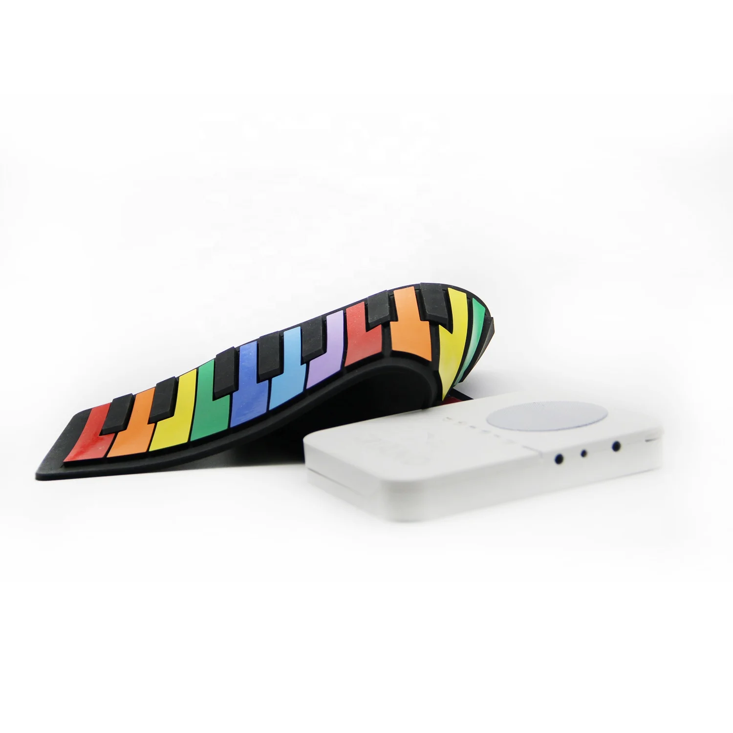 Travel Foldable 37 Keys Flexible Built-in Speakers Educational Piano Digital Keyboard Piano Multi-function Rainbow Color Piano