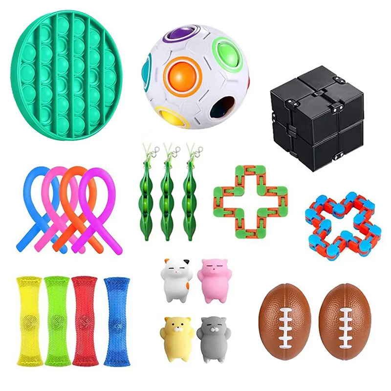 Amazon factory wholesales silicone to relieve stress Giocattoli violino children fidget toys set fidget toys stress balls