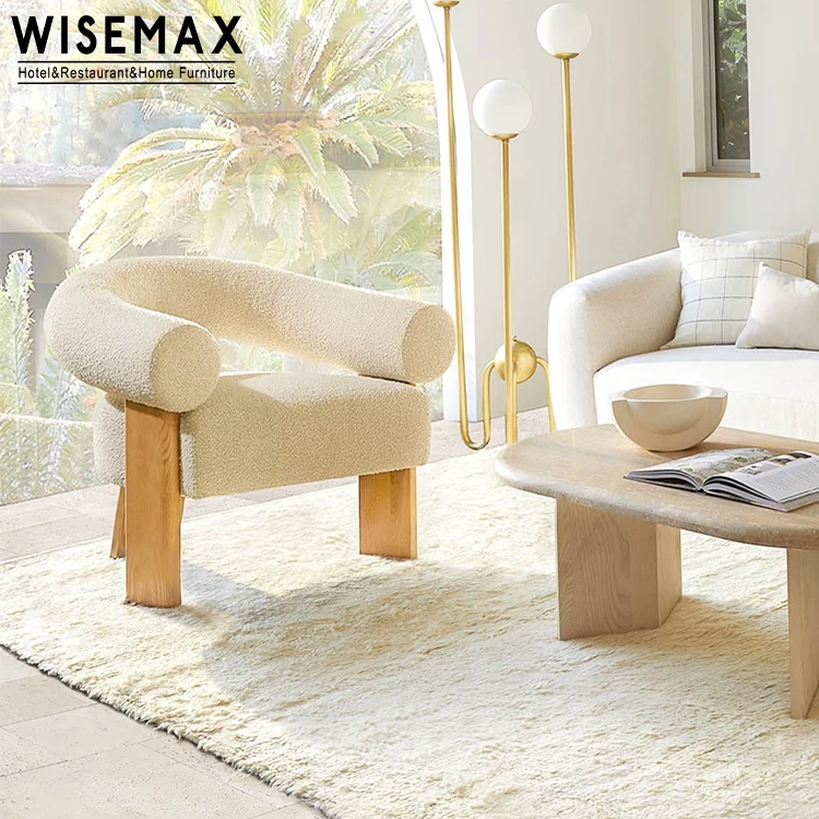WISEMAX мебель Современный высокопрочный губчатый одноместный диван для гостиной стул отдыха изогнутая спинка плюшевая ткань кресло