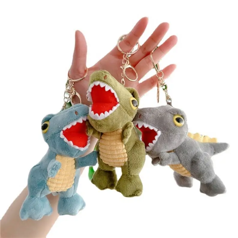 16cm animals dinosaur toy for kids schoolbag pendant cute mini dinosaur plush keychain toy Tyrannosaurus rex stuffed animals toy