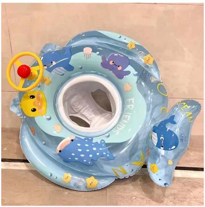 Swimming ring large thickened steering wheel horn boat infant children playing water spaceman swimming ring