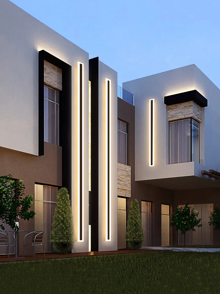 Hotel Villa Garden Waterproof Linear Long Strip Wall Sconce Lighting Fixture Wall Lamps Led Outdoor Wall Lights