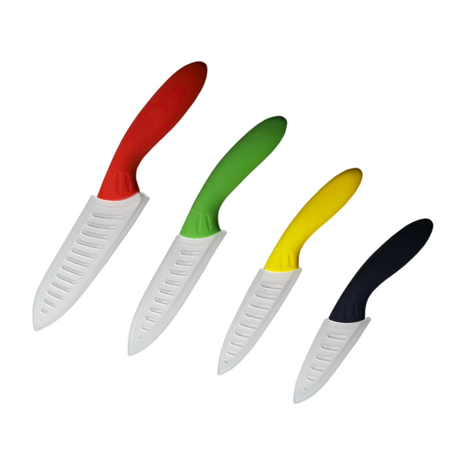Latest Design Ceramic Coating Fruit Knife Set Colorful Ceramic Paring Utility Knife Set