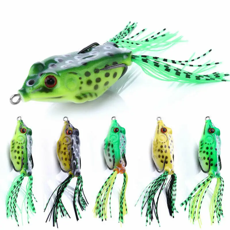 Large Frog water Soft Fishing Lures Bait Bass Crank baits