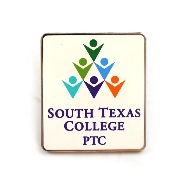 Бесплатный образец, логотип на заказ, жесткая мягкая эмалированная металлическая шелкография, булавка для лацкана, прямоугольные значки с буквами