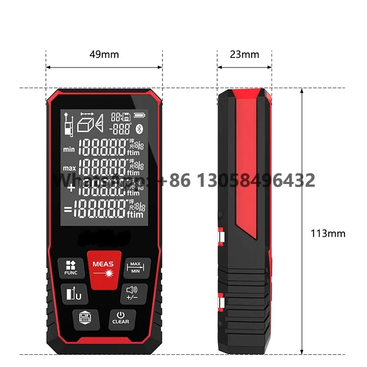 New Long Distance Laser Rangefinder Angle Area Volume Measurement Tool 100m Ranging Handheld 120m Digital Laser Distance Meter