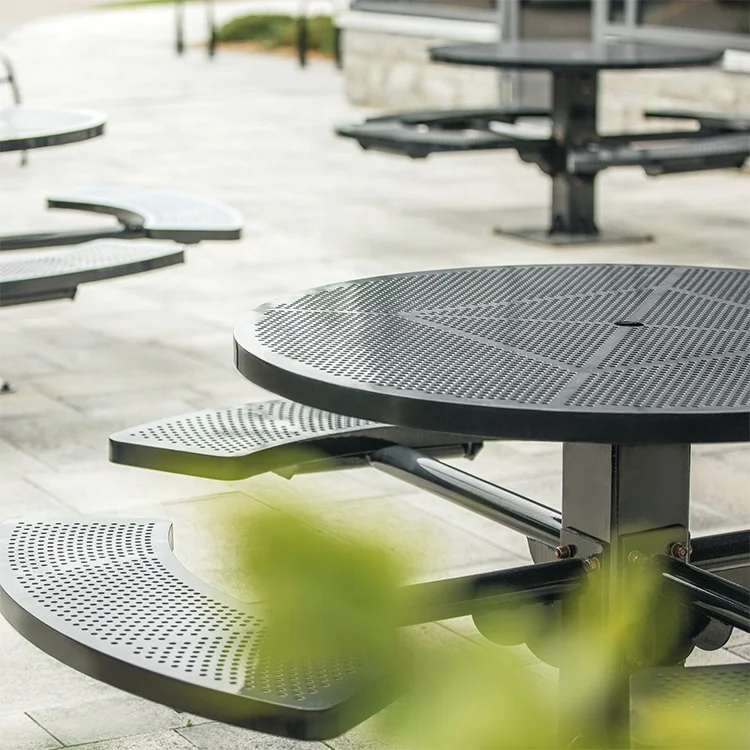 Picnic dining table outdoor metal benches metal picnic tables and benches