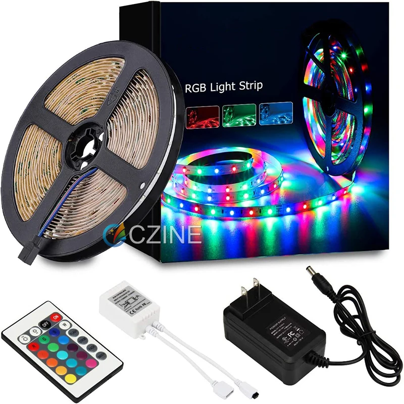 car tape lights strip 300 led 5 meters rgb multicolor flexible 12v smd 2835 led strip light kit