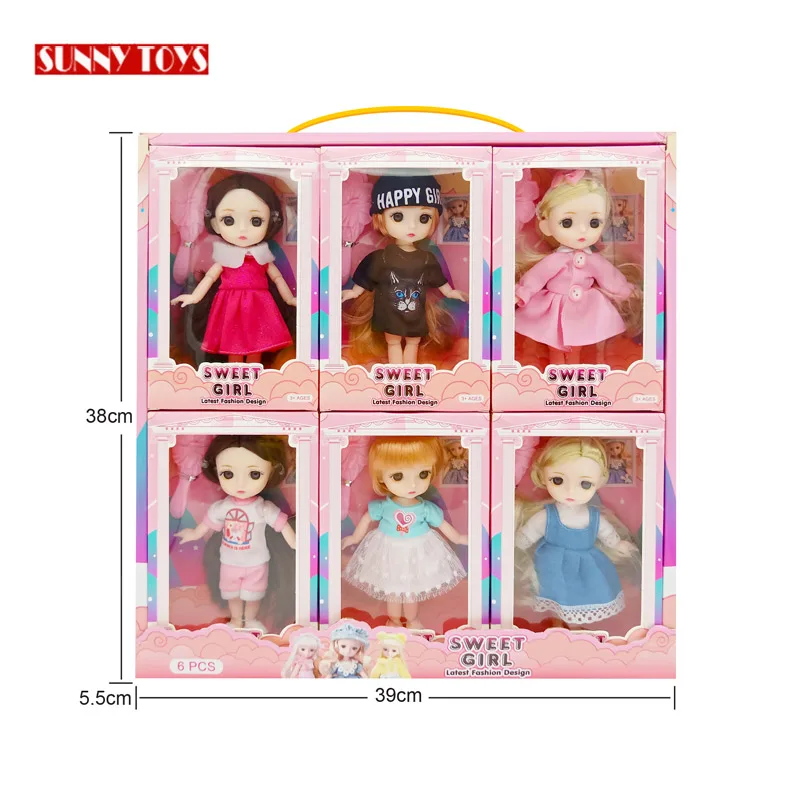 wholesale 6 inch soft silicone vinyl fashion toys doll girl for children