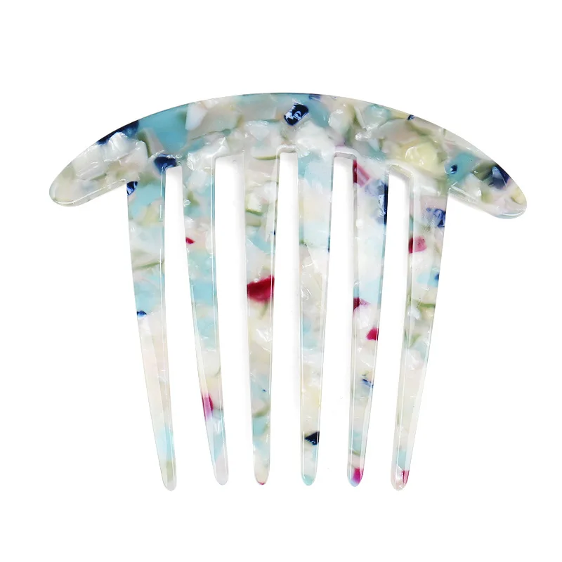 Cellulose Acetate Portable Marble Wide Tooth Anti Static Detangling Hair Comb