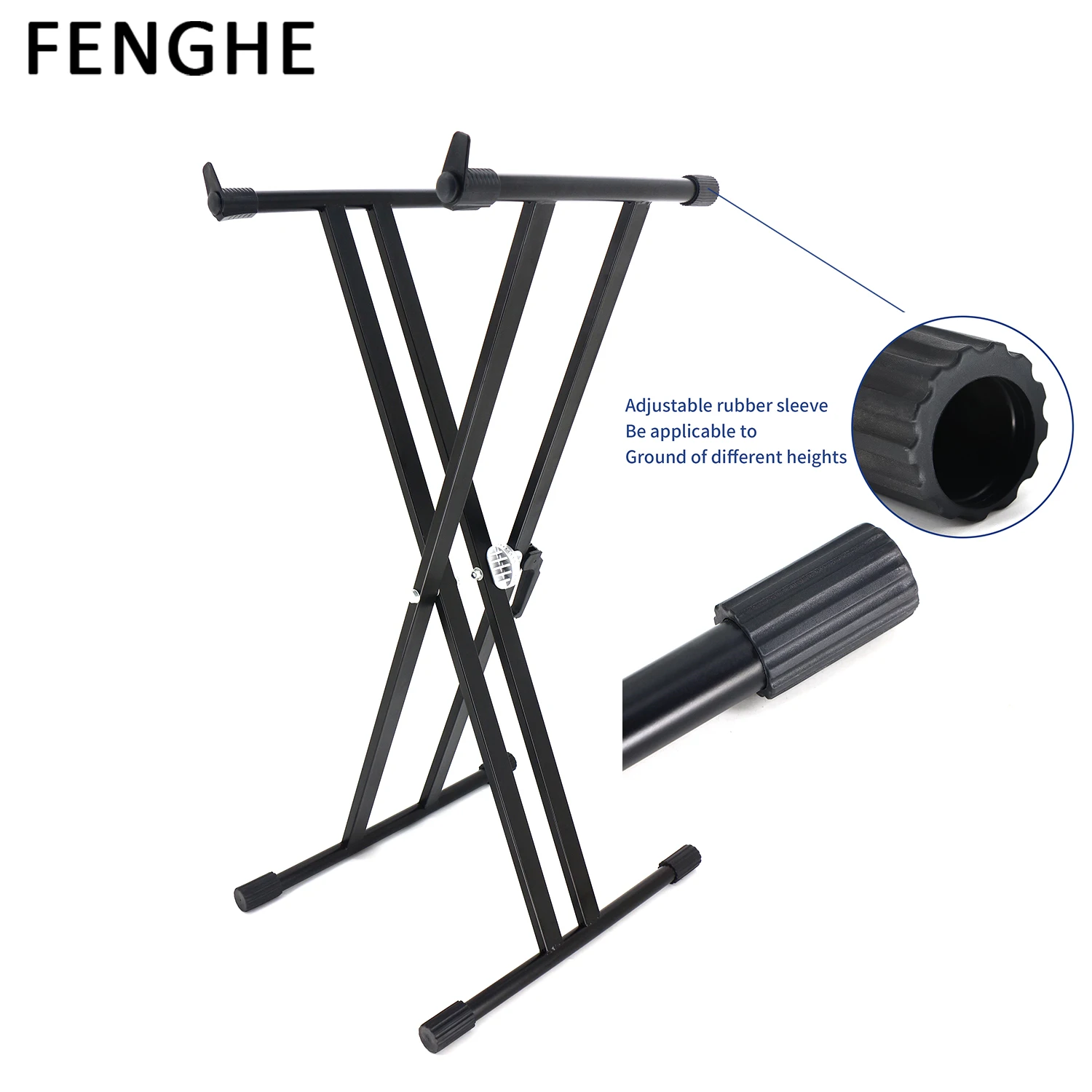 QA210 Foldable Music Stand Electric Piano Double-X Adjustable Piano Keyboard Stand