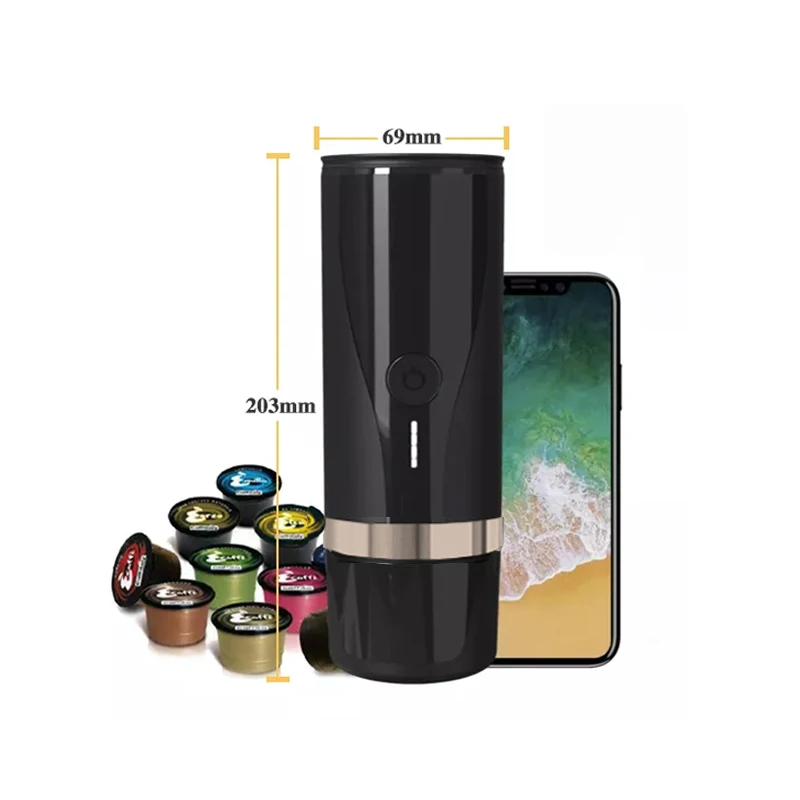 Wholesale Outdoor Use Electric Mini Portable Coffee Maker with Heating Function fit for Different Capsule