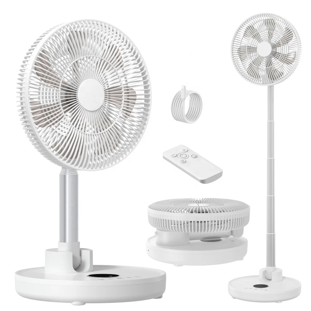 12000mAh Rechargeable Battery Desk Floor Portable Camping Fan Remote Control Foldable Telescopic Pedestal Fan For Home Outdoors